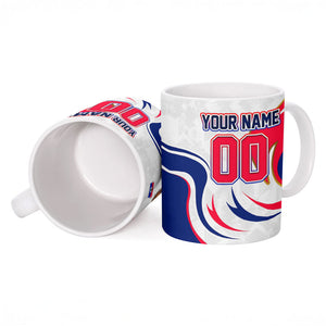 Personalized Haiti Football Champions Ceramic Mug Roaring Lion Soccer Mascot With Haiti Trophy Flag