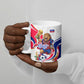 Personalized Haiti Football Champions Ceramic Mug Roaring Lion Soccer Mascot With Haiti Trophy Flag