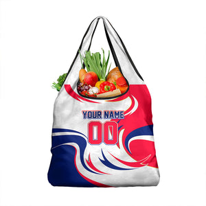 Personalized Haiti Football Champions Grocery Bag Roaring Lion Soccer Mascot With Haiti Trophy Flag