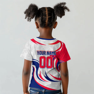 Personalized Haiti Football Champions Kid T shirt Roaring Lion Soccer Mascot With Haiti Trophy Flag