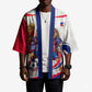 Personalized Haiti Football Champions Kimono Roaring Lion Soccer Mascot With Haiti Trophy Flag