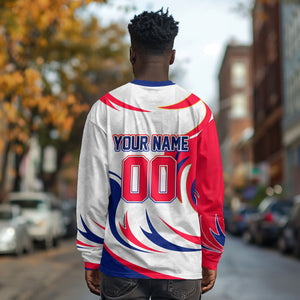 Personalized Haiti Football Champions Long Sleeve Shirt Roaring Lion Soccer Mascot With Haiti Trophy Flag