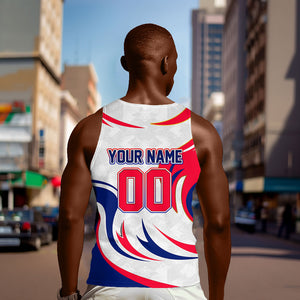 Personalized Haiti Football Champions Men Tank Top Roaring Lion Soccer Mascot With Haiti Trophy Flag