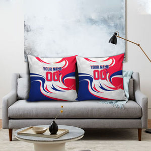Personalized Haiti Football Champions Pillow Cover Roaring Lion Soccer Mascot With Haiti Trophy Flag