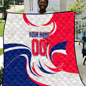 Personalized Haiti Football Champions Quilt Roaring Lion Soccer Mascot With Haiti Trophy Flag