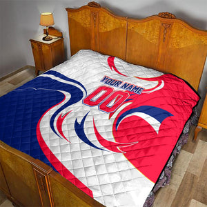Personalized Haiti Football Champions Quilt Roaring Lion Soccer Mascot With Haiti Trophy Flag