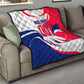 Personalized Haiti Football Champions Quilt Roaring Lion Soccer Mascot With Haiti Trophy Flag