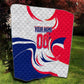 Personalized Haiti Football Champions Quilt Roaring Lion Soccer Mascot With Haiti Trophy Flag