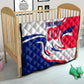 Personalized Haiti Football Champions Quilt Roaring Lion Soccer Mascot With Haiti Trophy Flag
