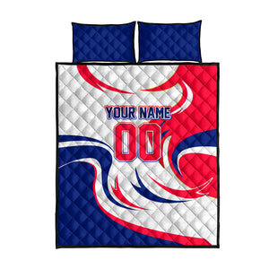 Personalized Haiti Football Champions Quilt Bed Set Roaring Lion Soccer Mascot With Haiti Trophy Flag