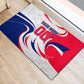 Personalized Haiti Football Champions Rubber Doormat Roaring Lion Soccer Mascot With Haiti Trophy Flag