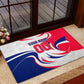 Personalized Haiti Football Champions Rubber Doormat Roaring Lion Soccer Mascot With Haiti Trophy Flag