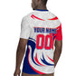 Personalized Haiti Football Champions Rugby Jersey Roaring Lion Soccer Mascot With Haiti Trophy Flag