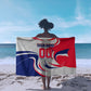 Personalized Haiti Football Champions Sarong Roaring Lion Soccer Mascot With Haiti Trophy Flag