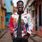 Personalized Haiti Football Champions Sleeve Zip Bomber Jacket Roaring Lion Soccer Mascot With Haiti Trophy Flag