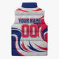 Personalized Haiti Football Champions Sleeveless Puffer Jacket Roaring Lion Soccer Mascot With Haiti Trophy Flag