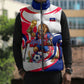 Personalized Haiti Football Champions Sleeveless Puffer Jacket Roaring Lion Soccer Mascot With Haiti Trophy Flag
