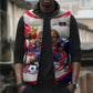 Personalized Haiti Football Champions Sleeveless Puffer Jacket Roaring Lion Soccer Mascot With Haiti Trophy Flag
