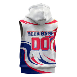 Personalized Haiti Football Champions Sleeveless Zip Hoodie Roaring Lion Soccer Mascot With Haiti Trophy Flag