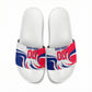 Personalized Haiti Football Champions Slide Sandals Roaring Lion Soccer Mascot With Haiti Trophy Flag