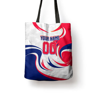 Personalized Haiti Football Champions Tote Bag Roaring Lion Soccer Mascot With Haiti Trophy Flag