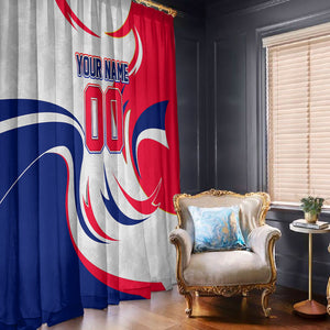 Personalized Haiti Football Champions Window Curtain Roaring Lion Soccer Mascot With Haiti Trophy Flag