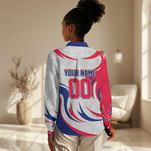 Personalized Haiti Football Champions Women Casual Shirt Roaring Lion Soccer Mascot With Haiti Trophy Flag