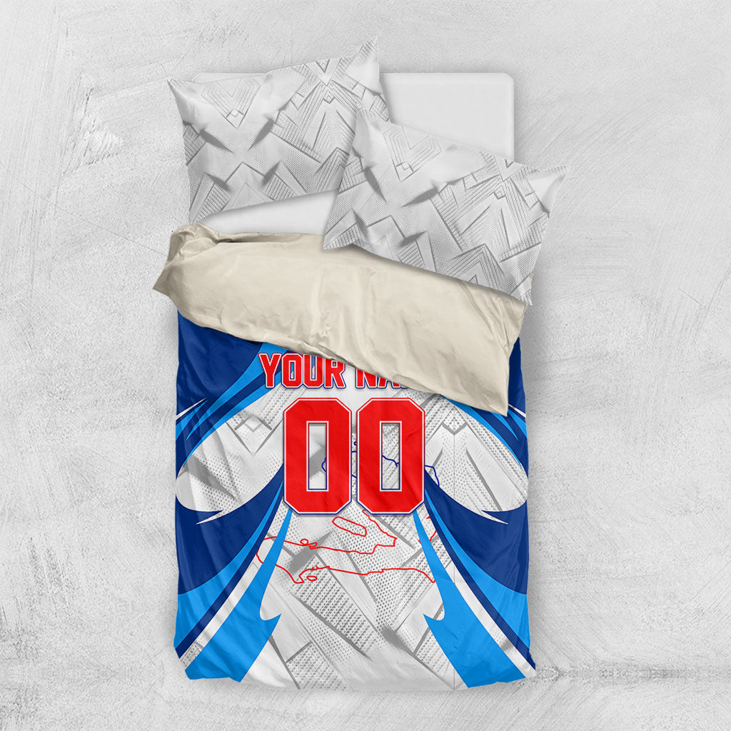 Personalized Haiti Football Champions Bedding Set World Soccer Winning Trophy 2026