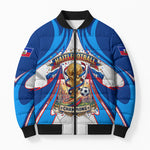 Personalized Haiti Football Champions Bomber Puffer Jacket World Soccer Winning Trophy 2026