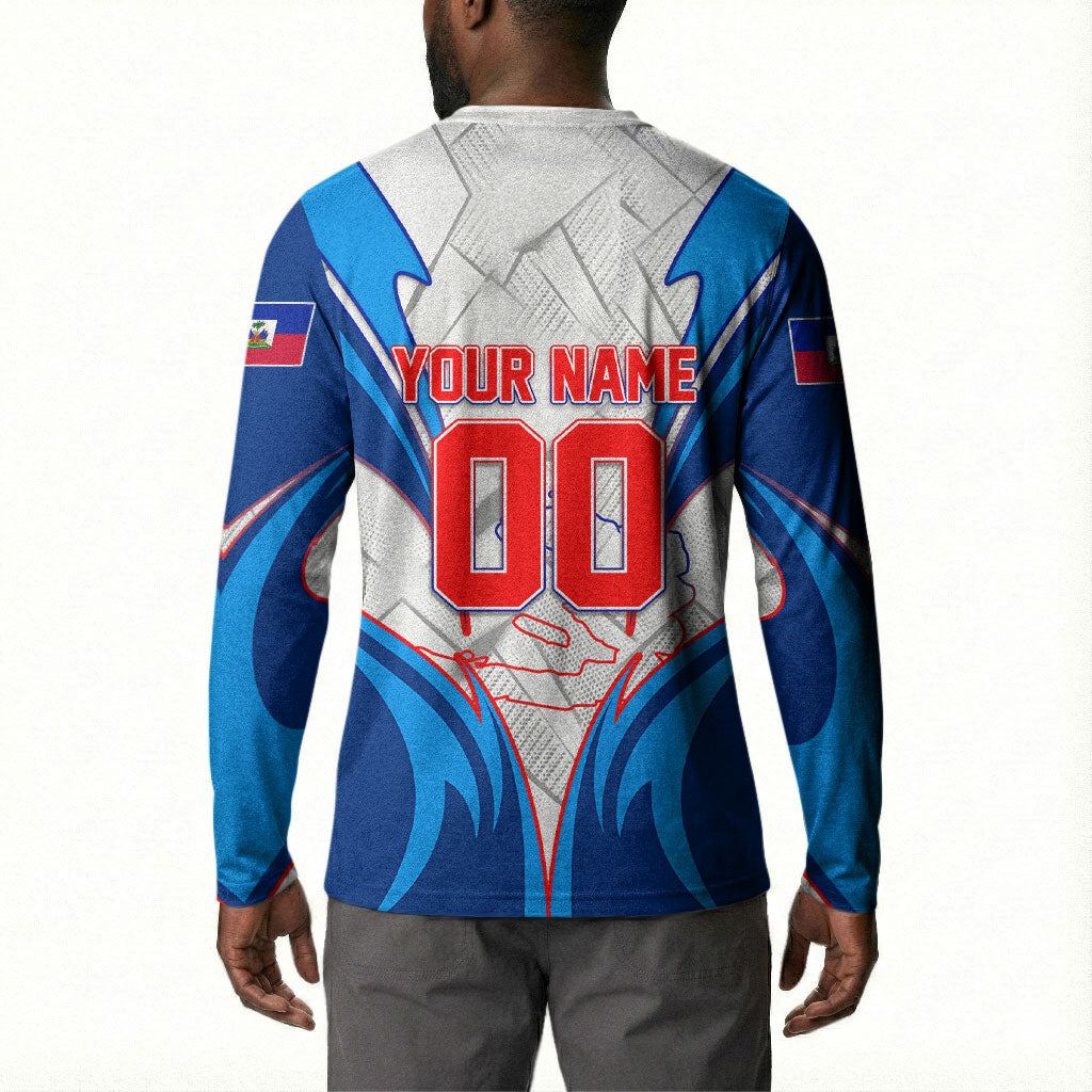 Personalized Haiti Football Champions Button Sweatshirt World Soccer Winning Trophy 2026