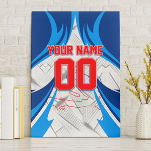 Personalized Haiti Football Champions Canvas Wall Art World Soccer Winning Trophy 2026