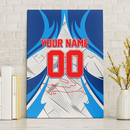 Personalized Haiti Football Champions Canvas Wall Art World Soccer Winning Trophy 2026