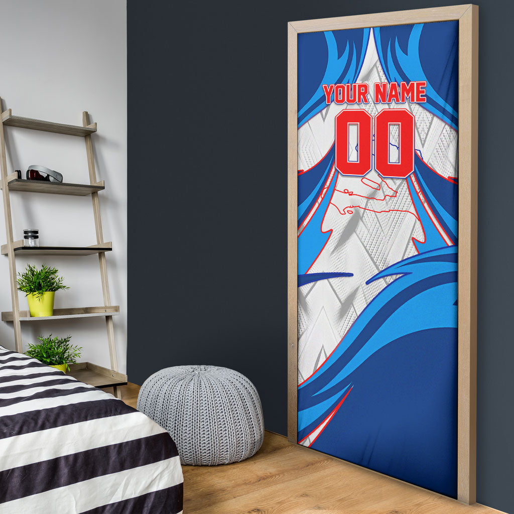Personalized Haiti Football Champions Door Cover World Soccer Winning Trophy 2026