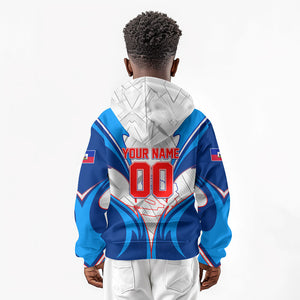 Personalized Haiti Football Champions Kid Hoodie World Soccer Winning Trophy 2026