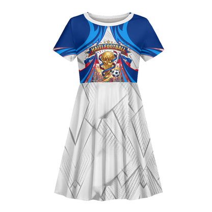 Personalized Haiti Football Champions Kid Short Sleeve Dress World Soccer Winning Trophy 2026