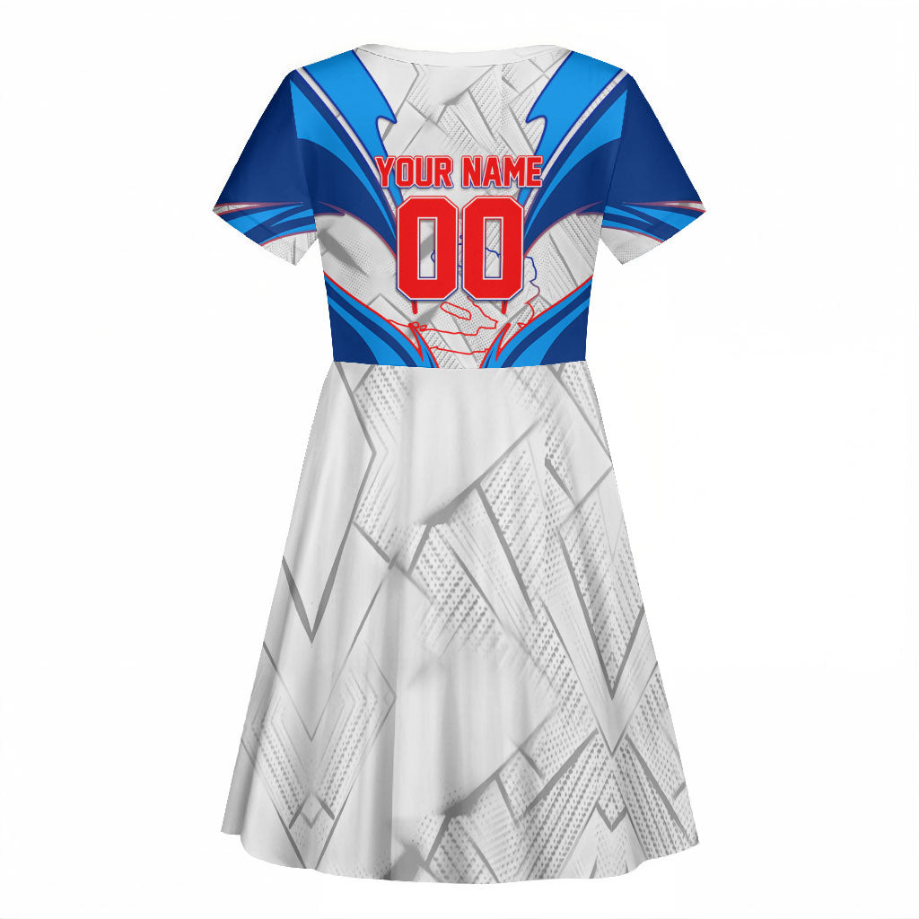 Personalized Haiti Football Champions Kid Short Sleeve Dress World Soccer Winning Trophy 2026