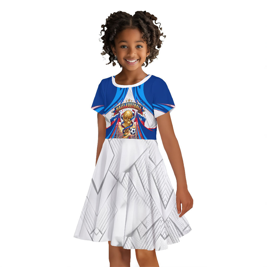 Personalized Haiti Football Champions Kid Short Sleeve Dress World Soccer Winning Trophy 2026