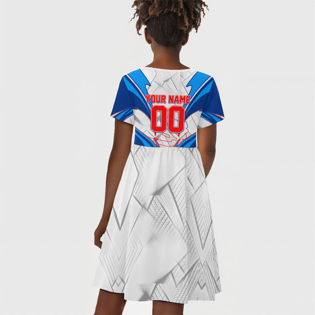 Personalized Haiti Football Champions Kid Short Sleeve Dress World Soccer Winning Trophy 2026