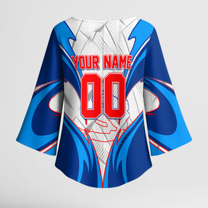 Personalized Haiti Football Champions Kimono Sleeve Blouse World Soccer Winning Trophy 2026