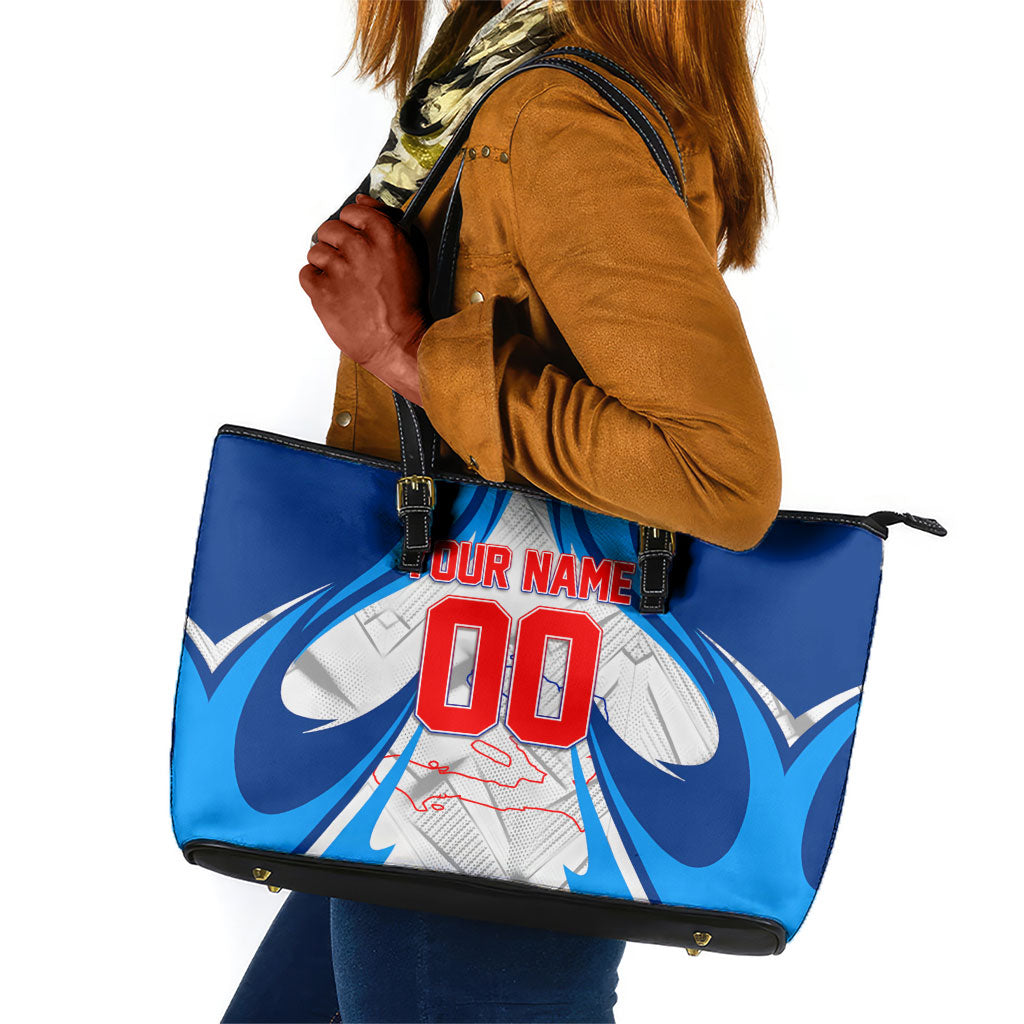 Personalized Haiti Football Champions Leather Tote Bag World Soccer Winning Trophy 2026