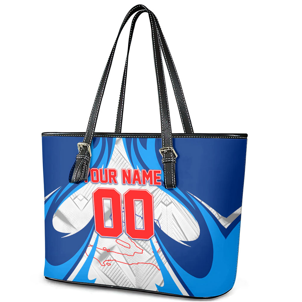 Personalized Haiti Football Champions Leather Tote Bag World Soccer Winning Trophy 2026