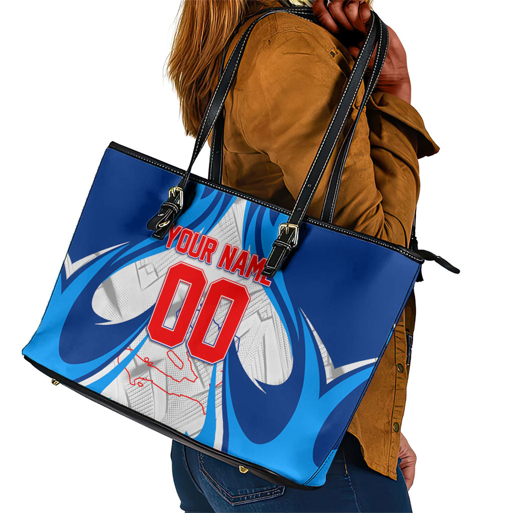 Personalized Haiti Football Champions Leather Tote Bag World Soccer Winning Trophy 2026