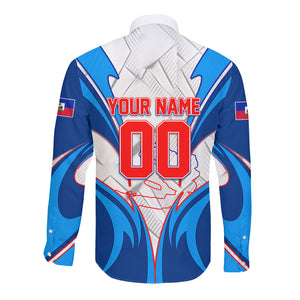 Personalized Haiti Football Champions Long Sleeve Button Shirt World Soccer Winning Trophy 2026