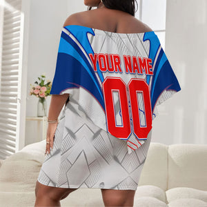Personalized Haiti Football Champions Off Shoulder Short Dress World Soccer Winning Trophy 2026