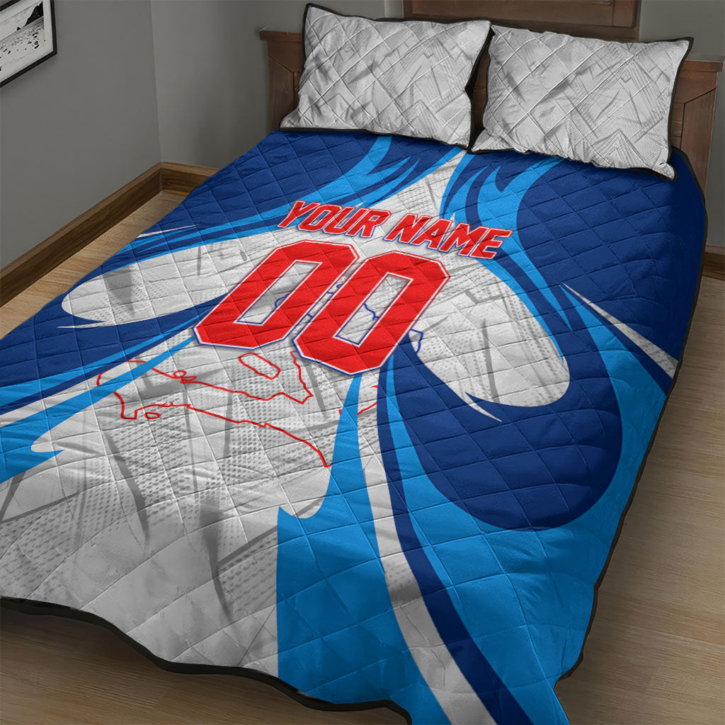 Personalized Haiti Football Champions Quilt Bed Set World Soccer Winning Trophy 2026