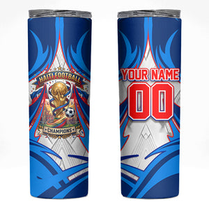 Personalized Haiti Football Champions Skinny Tumbler World Soccer Winning Trophy 2026