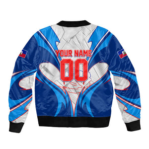 Personalized Haiti Football Champions Sleeve Zip Bomber Jacket World Soccer Winning Trophy 2026