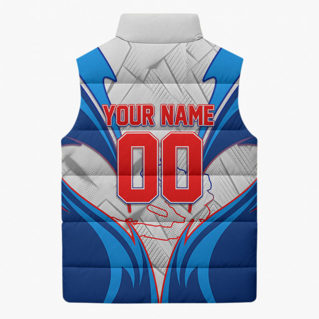 Personalized Haiti Football Champions Sleeveless Puffer Jacket World Soccer Winning Trophy 2026