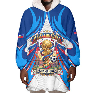 Personalized Haiti Football Champions Wearable Blanket Hoodie World Soccer Winning Trophy 2026