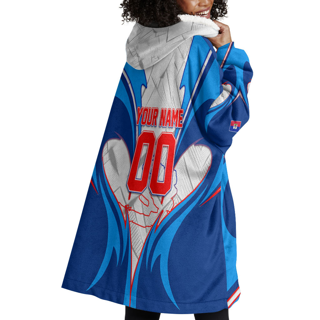 Personalized Haiti Football Champions Wearable Blanket Hoodie World Soccer Winning Trophy 2026